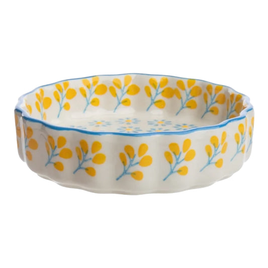 Tortiera Tonda Fiorellini Gialli e Azzurri
