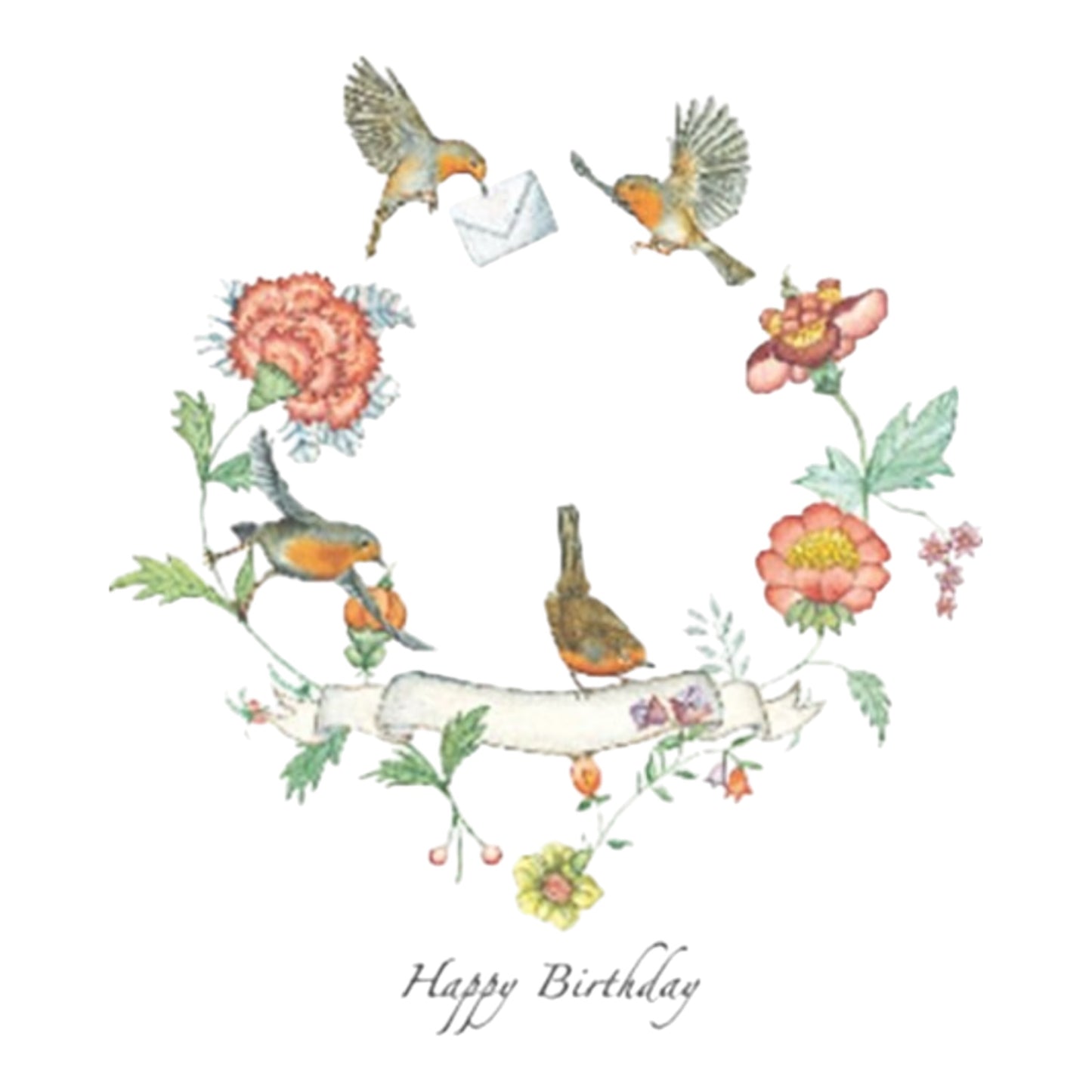 Biglietto Happy Birthday Pettirossi