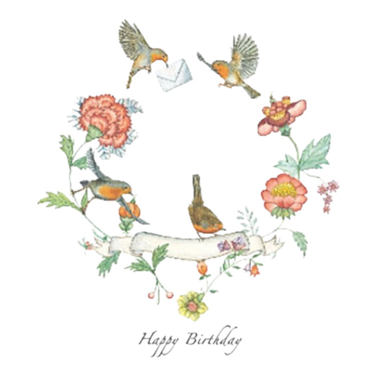 Biglietto Happy Birthday Pettirossi