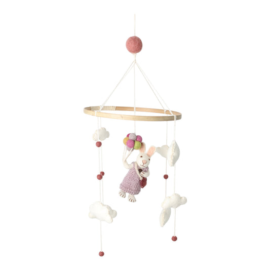 Mobile Coniglio Bianco con Palloncini
