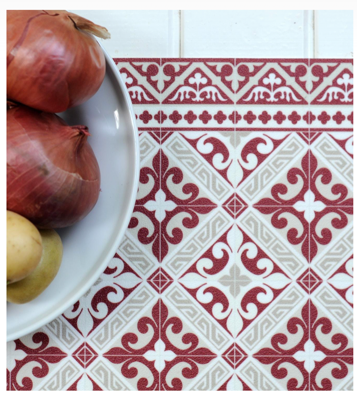 2 Tovagliette all'americana Flor de Lis Red