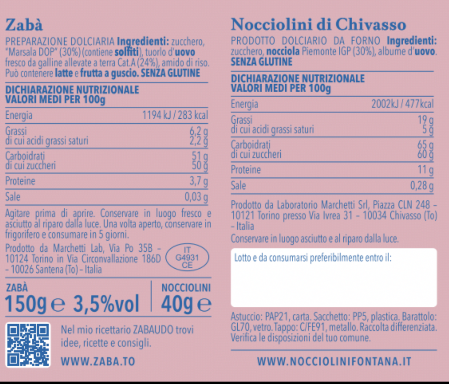Zabà con Nocciolini di Chivasso